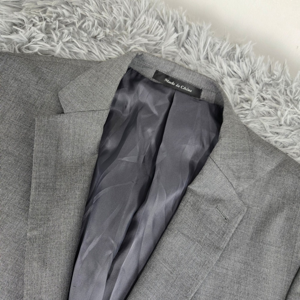 Calvin‎ Klein Mens 50L Grey Two Button Modern Fit Stretch Blazer Sport Coat